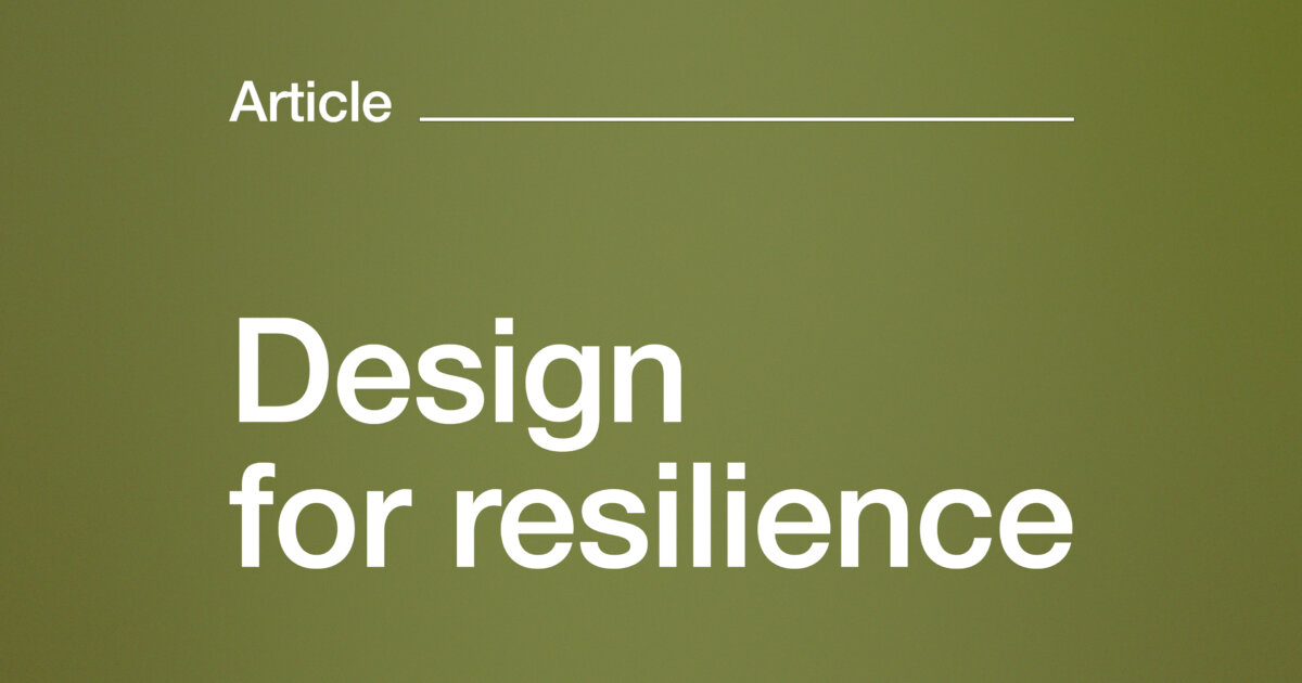 Design for resilience - News - DCA Design